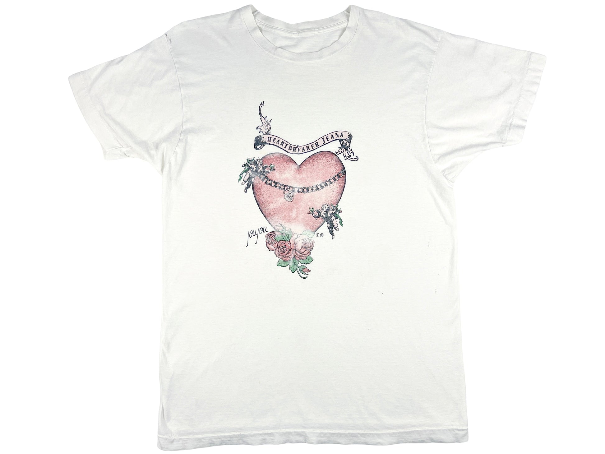 Vintage Heartbreaker Jeans Joujou White T-Shirt 80s 90s