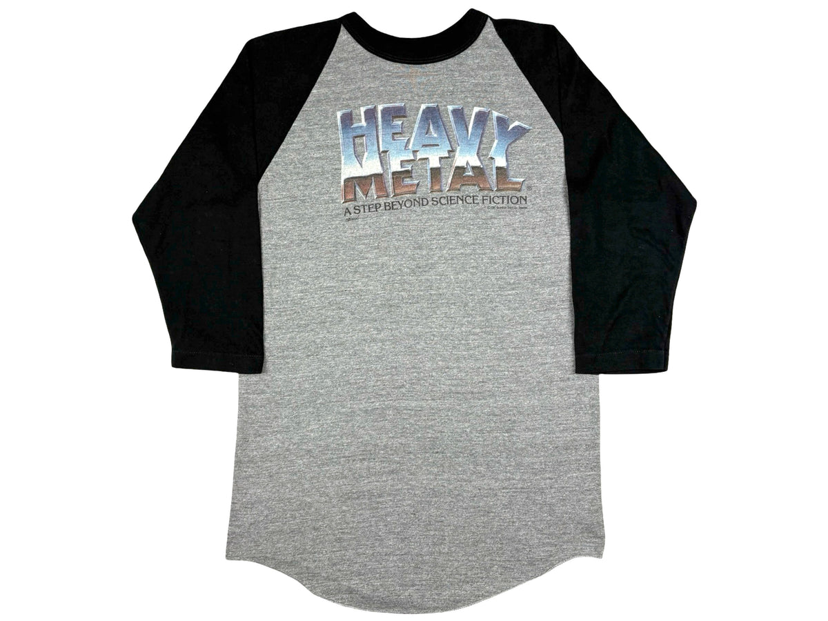 Vintage Heavy Metal Magazine A Step Beyond Raglan T-Shirt Comic Cartoon Book 80s Sci-Fi Science Fiction