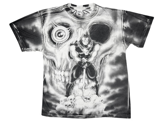 Vintage Executioner & Skull Art All Over Print T-Shirt