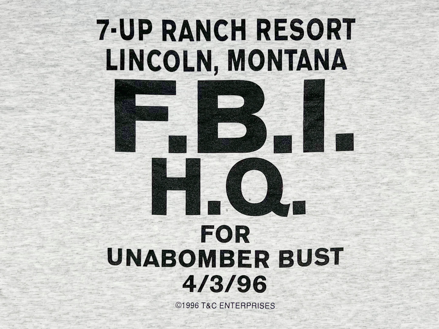 Unabomber FBI Bust Souvenir T-Shirt