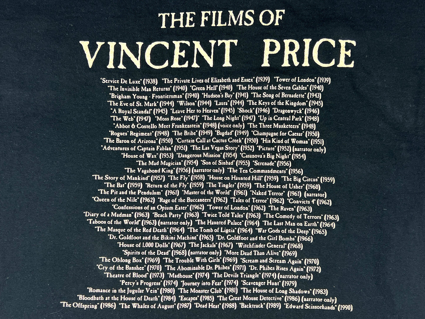 Vincent Price Films T-Shirt