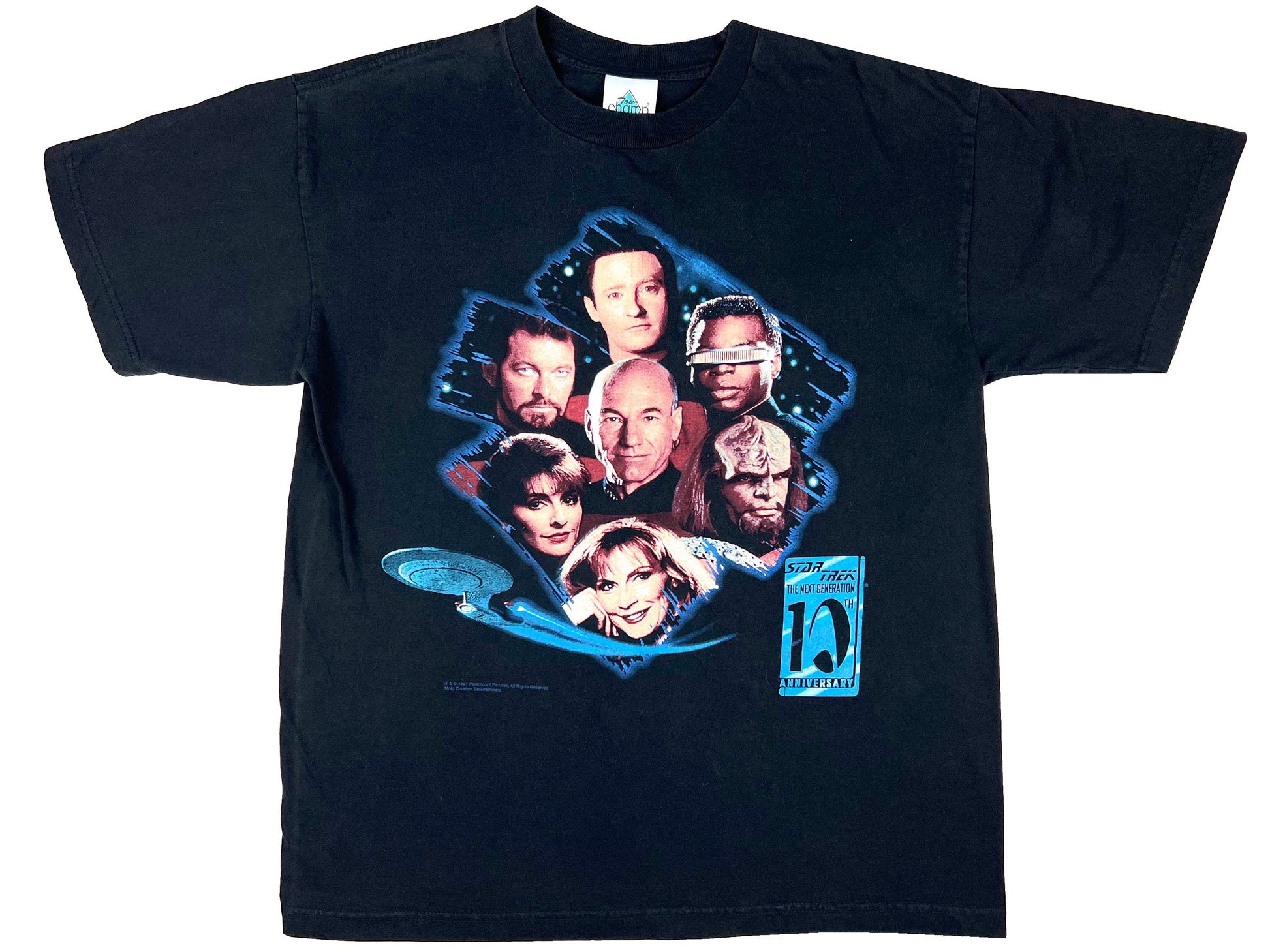 Vintage Star Trek 'The Next Generation' 10th Anniversary Black T-Shirt