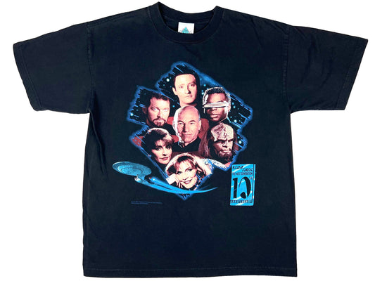 Vintage Star Trek 'The Next Generation' 10th Anniversary Black T-Shirt