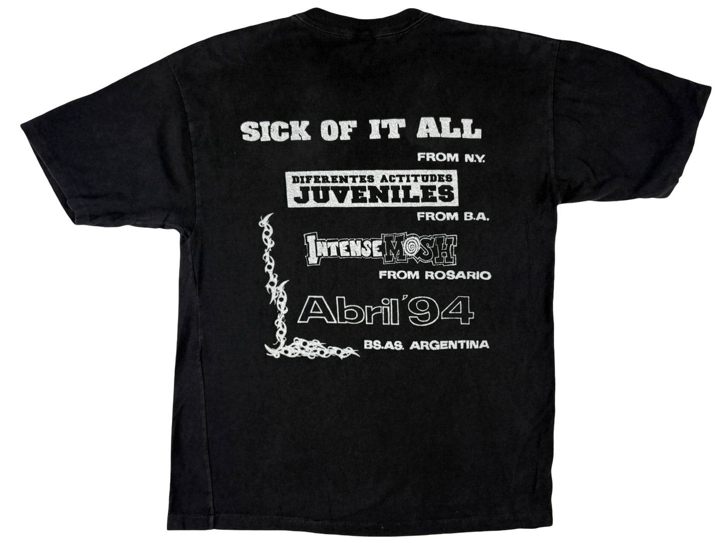 Sick Of It All Argentina 1994 T-Shirt