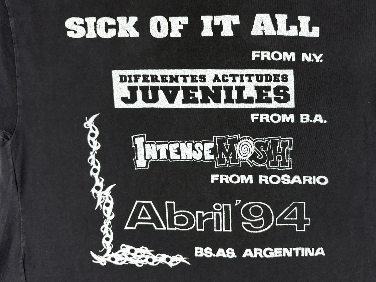 Sick Of It All Argentina 1994 T-Shirt