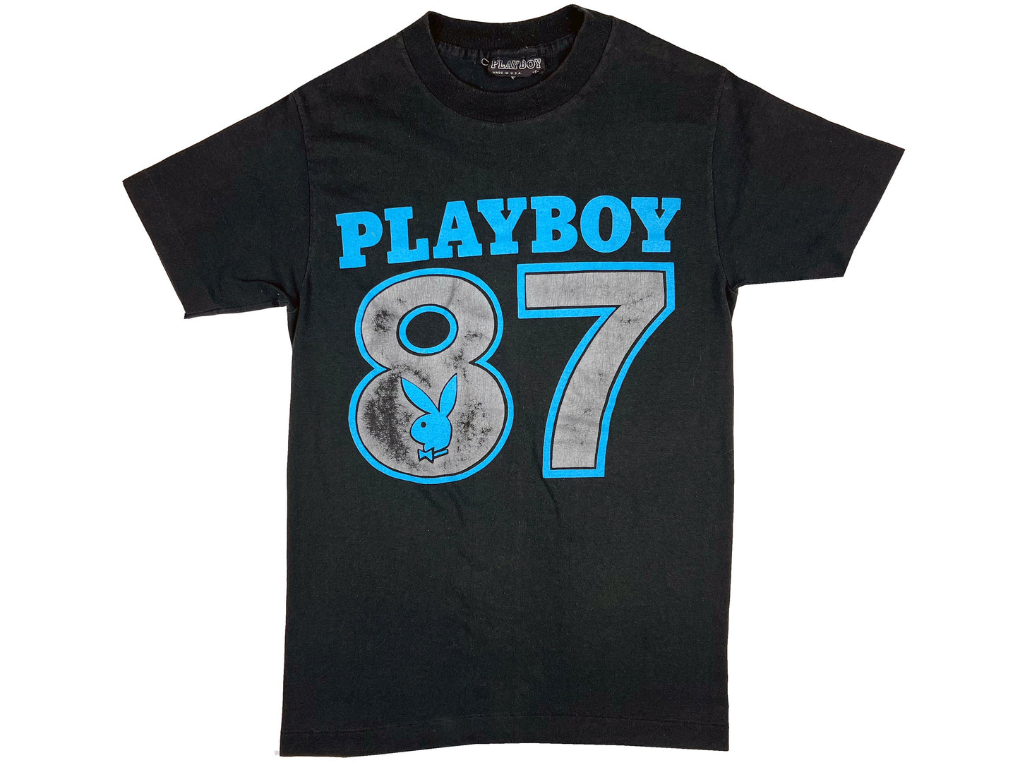 Vintage Playboy 87 Black T-Shirt magazine 80s