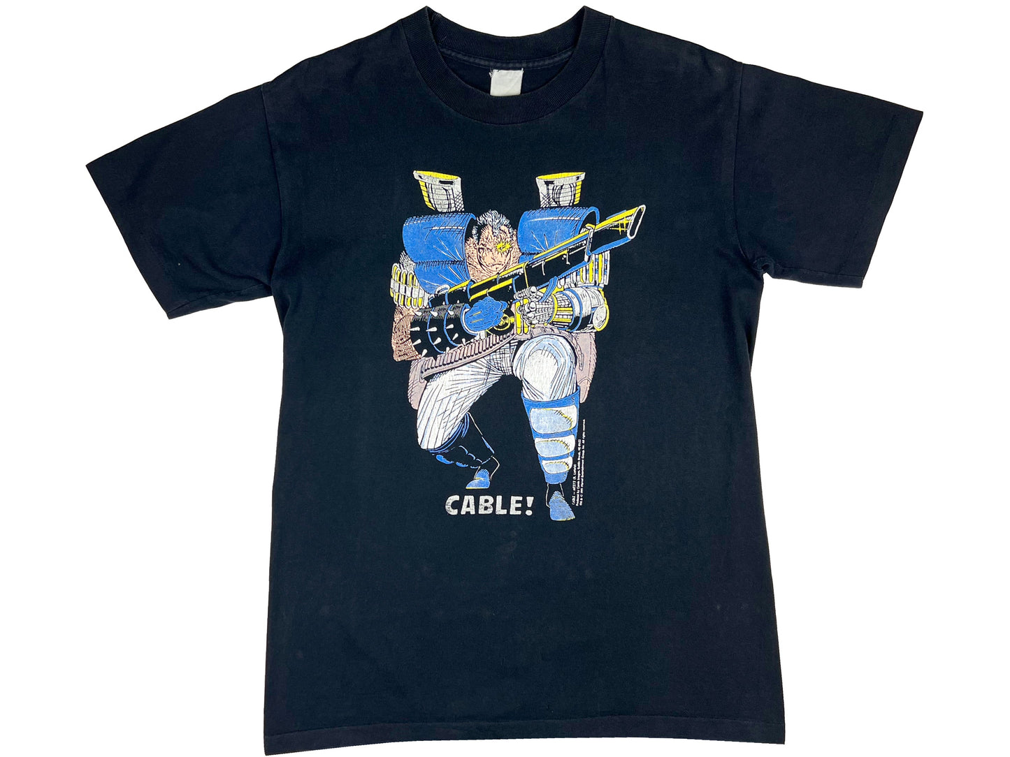 Vintage Cable Marvel Comics Black T-Shirt 90s X-Force
