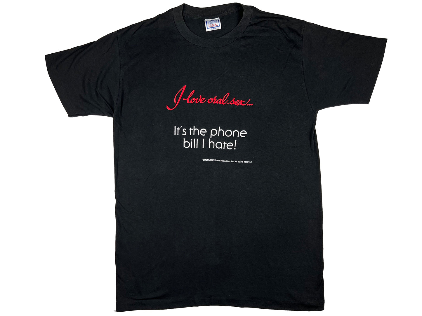 Vintage I Love Oral Sex Black T-Shirt