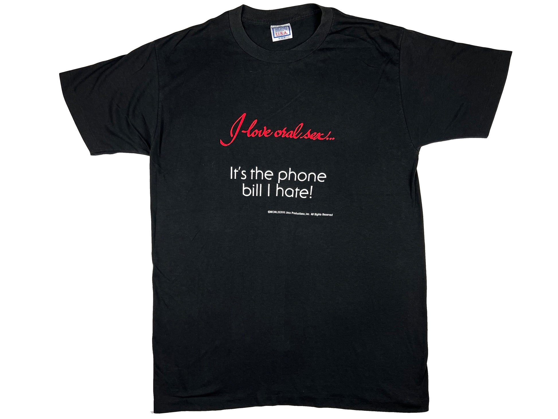 Vintage I Love Oral Sex Black T-Shirt