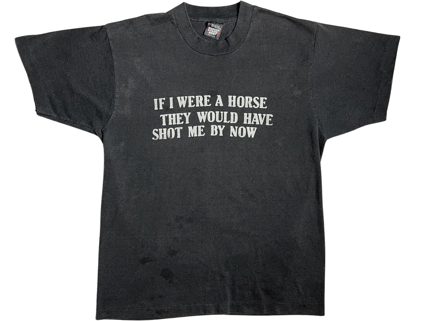 Vintage If I Were A Horse Black T-Shirt