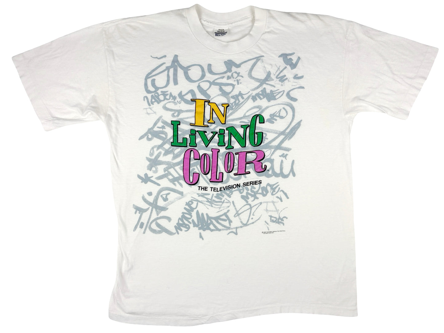 Vintage In Living Color White T-Shirt Television Series Comedy Sketch Fox 90s Wayans Brothers