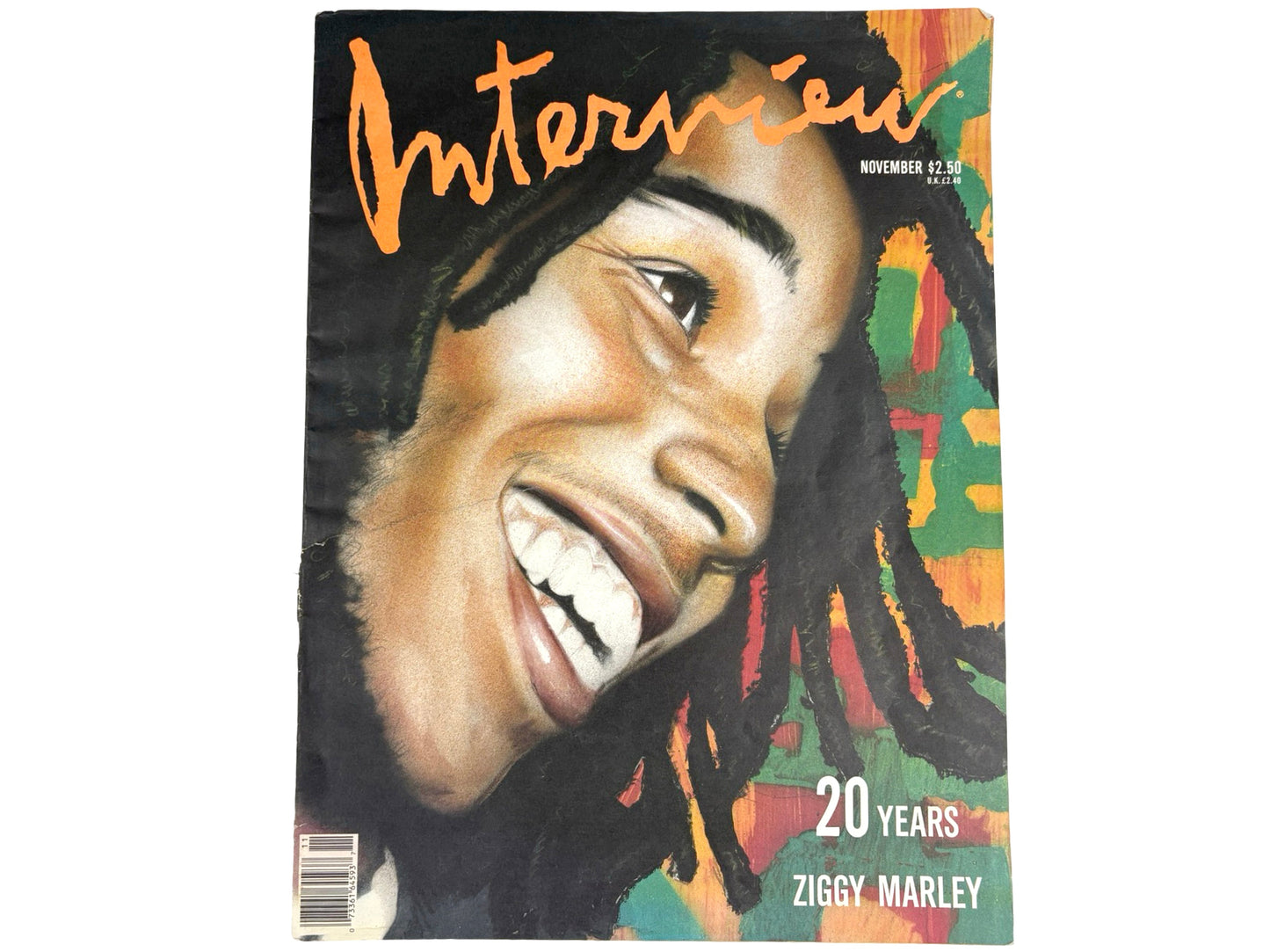 Vintage Interview Magazine Ziggy Marley 20th Anniversary 