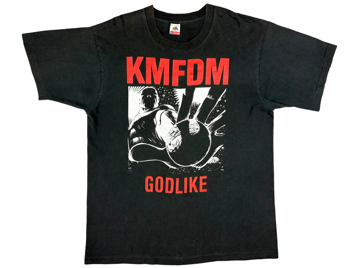 Vintage KMFDM 'Godlike' T-Shirt I Will Pray 90s Band Tee Industrial Metal Rock