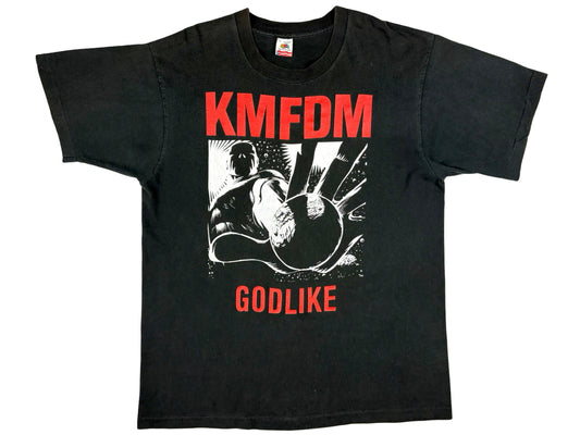 Vintage KMFDM 'Godlike' T-Shirt I Will Pray 90s Band Tee Industrial Metal Rock