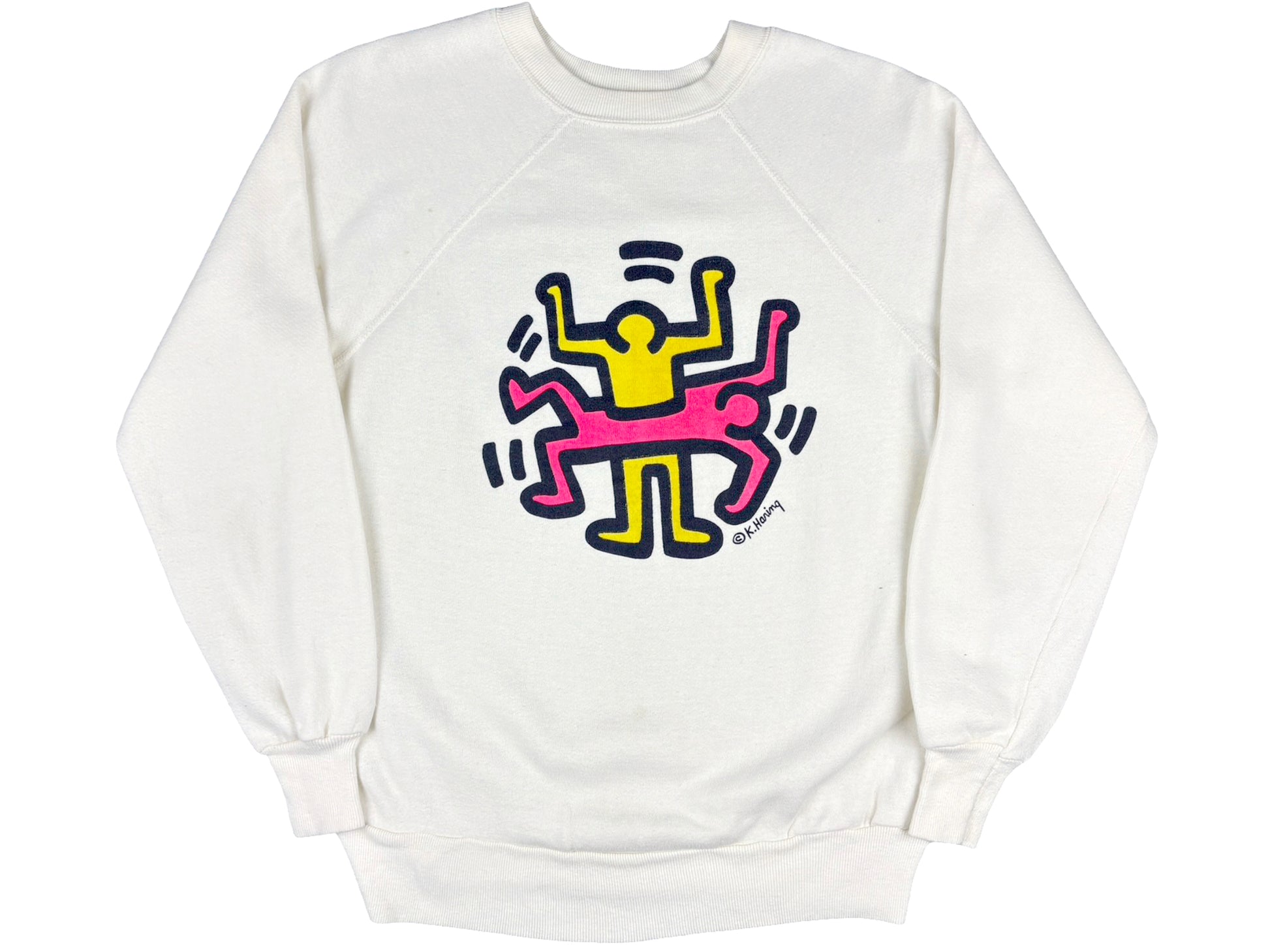 Vintage Keith Haring White Sweatshirt 80s Art Artist NYC New York