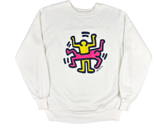 Vintage Keith Haring White Sweatshirt 80s Art Artist NYC New York