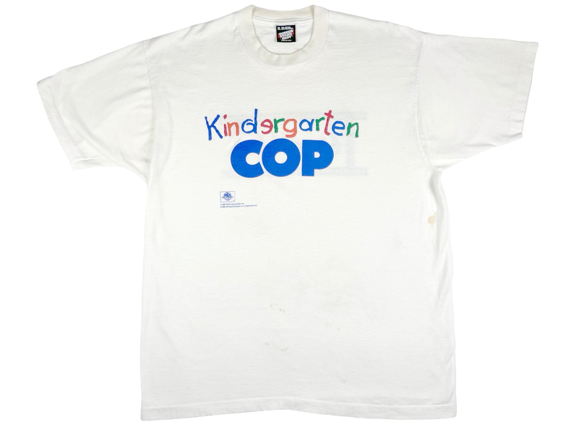 Vintage Kindergarten Cop x Astro Video White T-Shirt Movie 90s