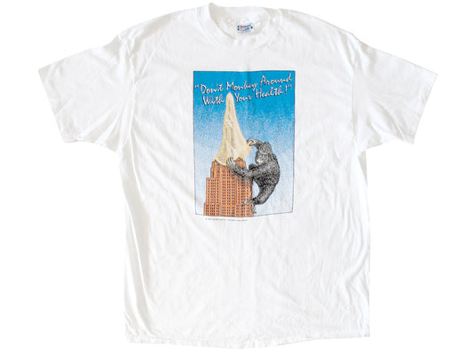 Vintage Don't Monkey Around With Your Health King Kong Safe Sex Empire State Building T-Shirt NYC New York City New York 90s Gerald Levine John Henry