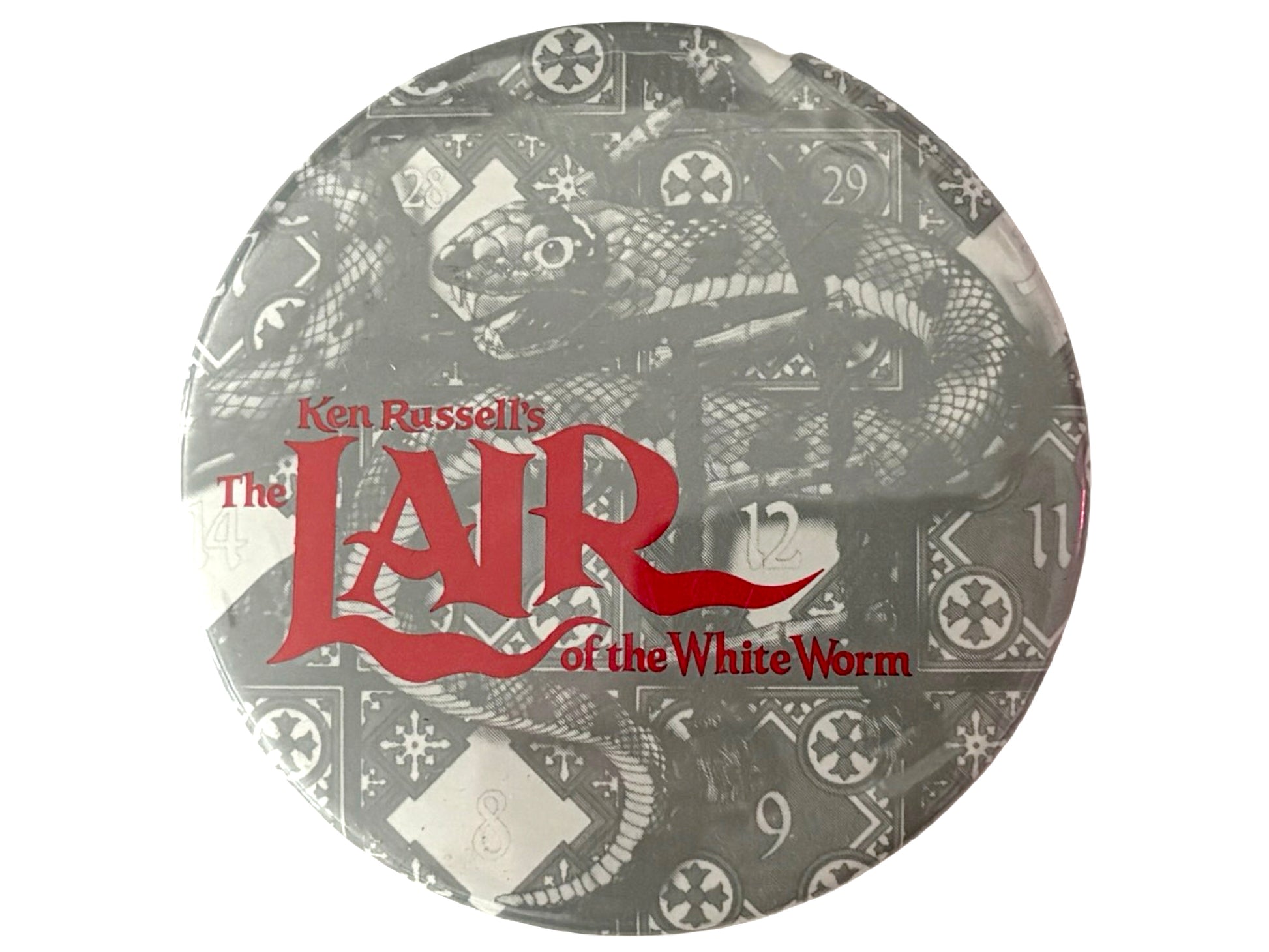 Vintage Lair of the White Worm 3" Pin Movie Horror Cult Classic 80s