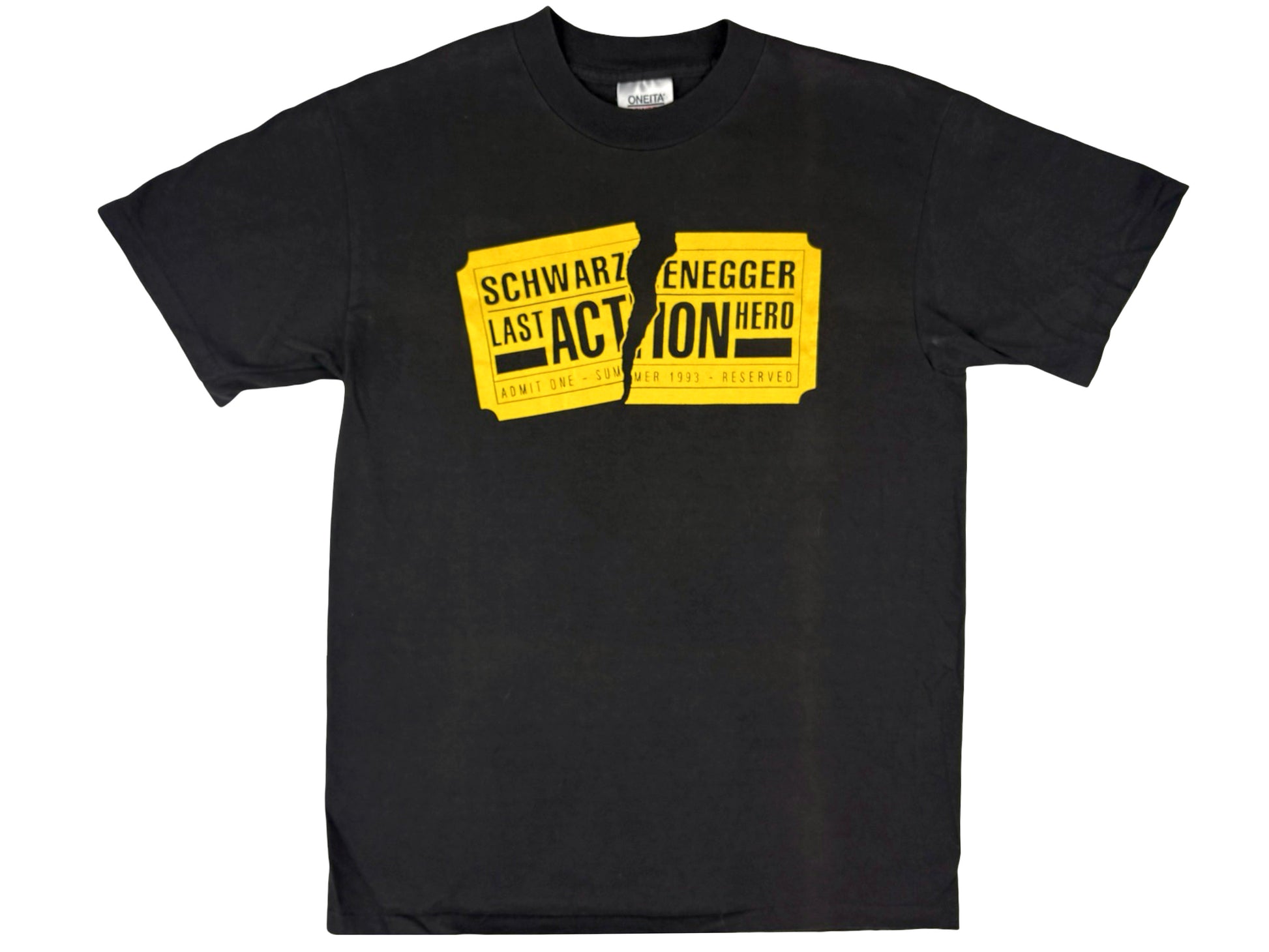 Vintage Last Action Hero Movie Black T-Shirt 90s Arnold Schwarzenegger 
