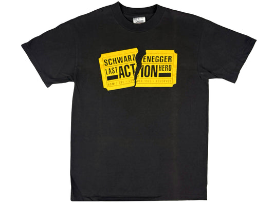 Vintage Last Action Hero Movie Black T-Shirt 90s Arnold Schwarzenegger 