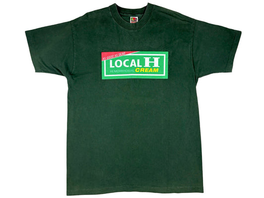 Vintage Local H 'As Good As Dead' Green T-Shirt Hemorrhoidal Cream Parody 90s Grunge Rock n Roll Band Tee Soothes The Itch