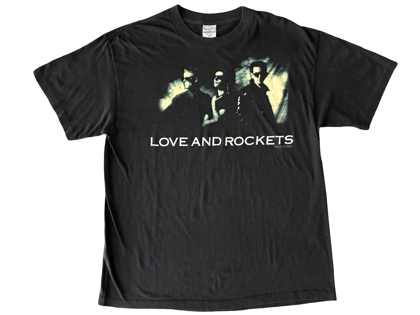 Vintage Love And Rockets 1989 Tour Black T-Shirt Indie Rock & Roll Band Tee 80s 