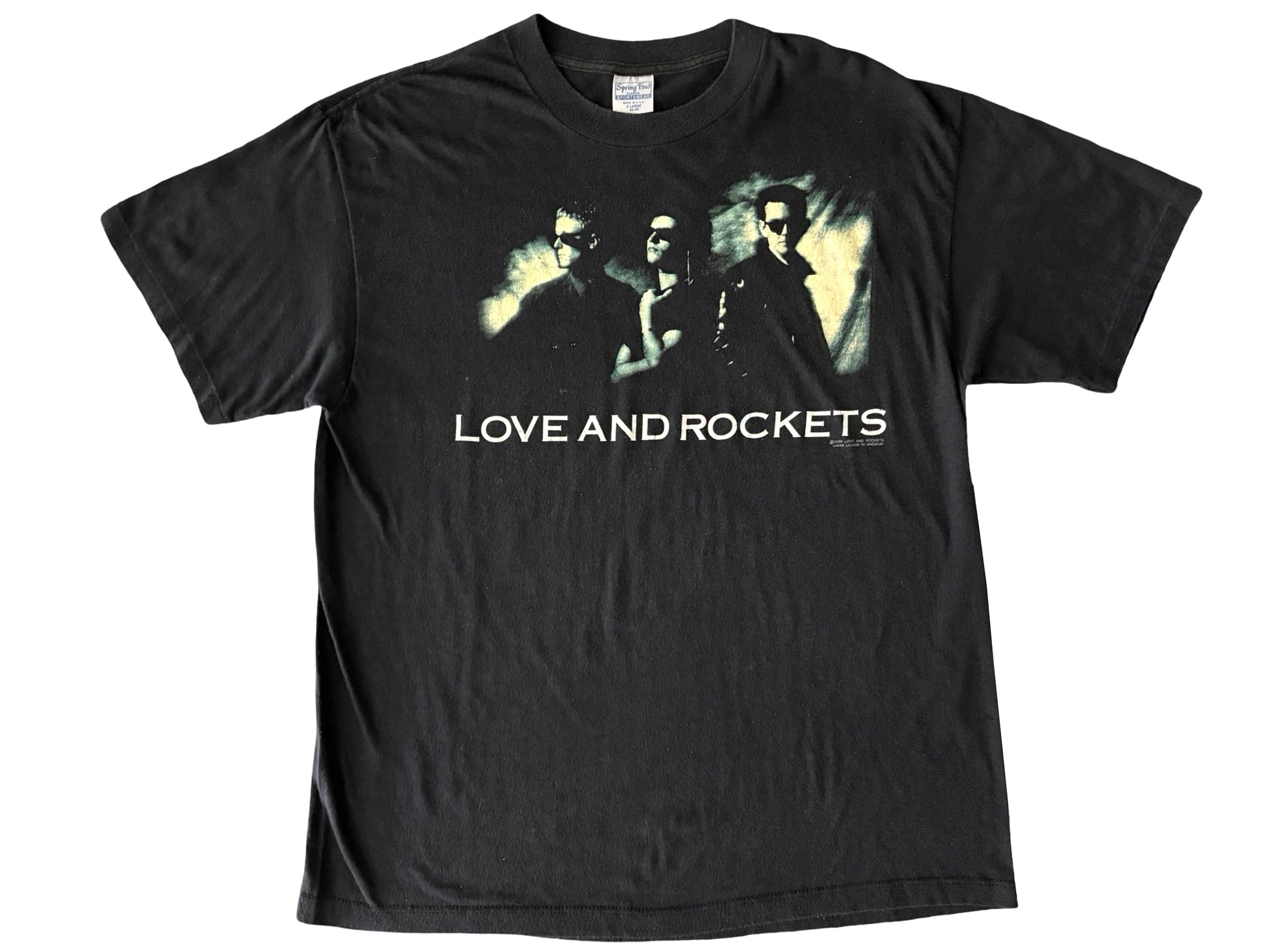 Vintage Love And Rockets 1989 Tour Black T-Shirt Indie Rock & Roll Band Tee 80s 