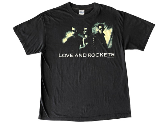 Vintage Love And Rockets 1989 Tour Black T-Shirt Indie Rock & Roll Band Tee 80s 