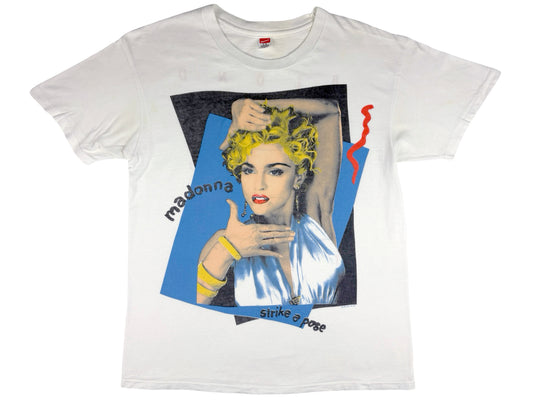 Vintage Madonna 'Strike A Pose Blond Ambition' 1990 Tour White T-Shirt 90s Vogue Boy Toy