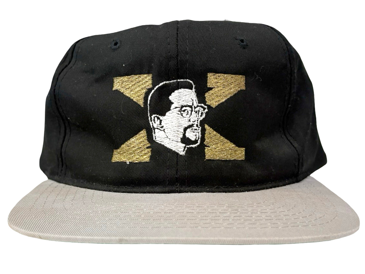 Vintage Malcolm X Embroidered Snapback Grey & Black Hat 90s