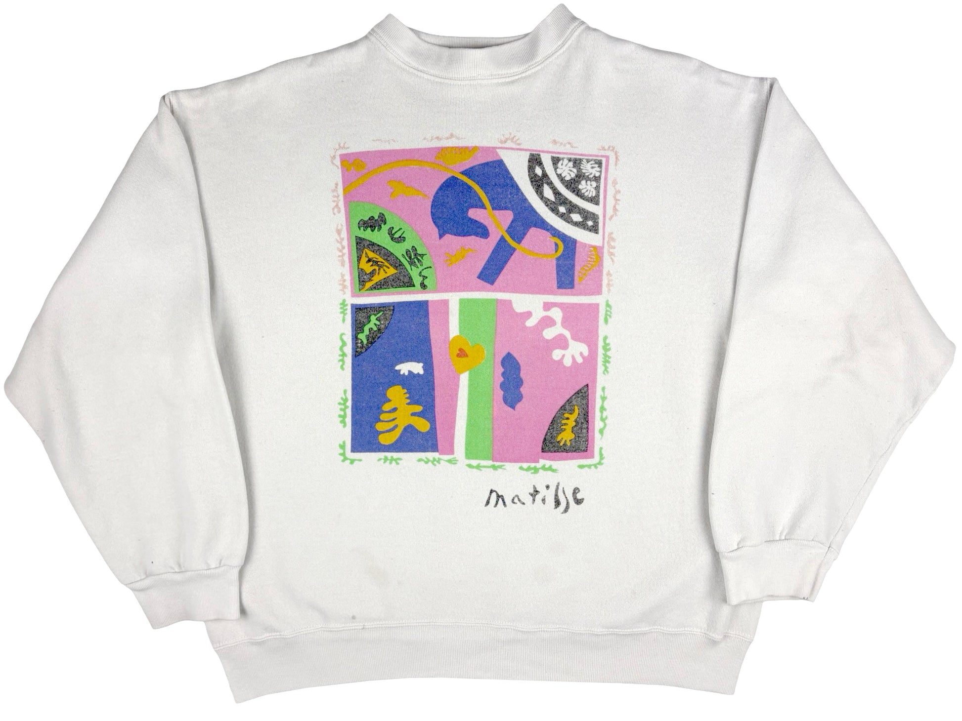 Vintage Matisse White Sweatshirt Art Artists 80s 90s