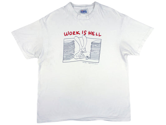 Vintage Matt Groening Work Is Hell T-Shirt Cartoon Comic Strip 80s Art Simpsons Comedy 