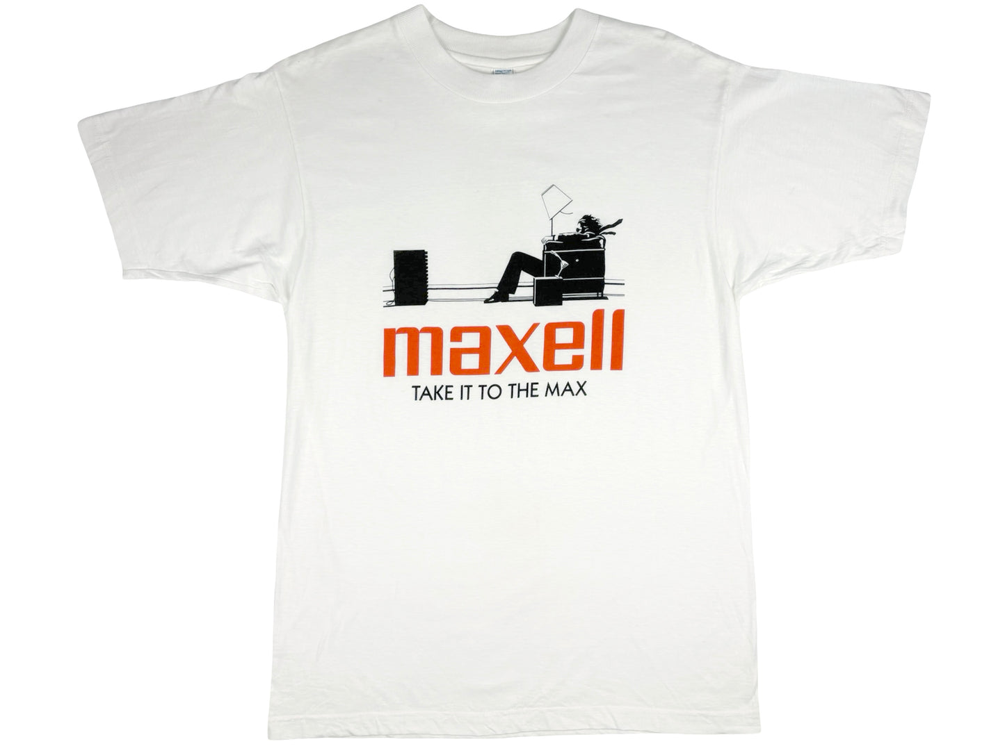 Vintage Maxell 'Take It To The Max' T-Shirt Cassette tapes Electronics Photo Ad 80s 90s