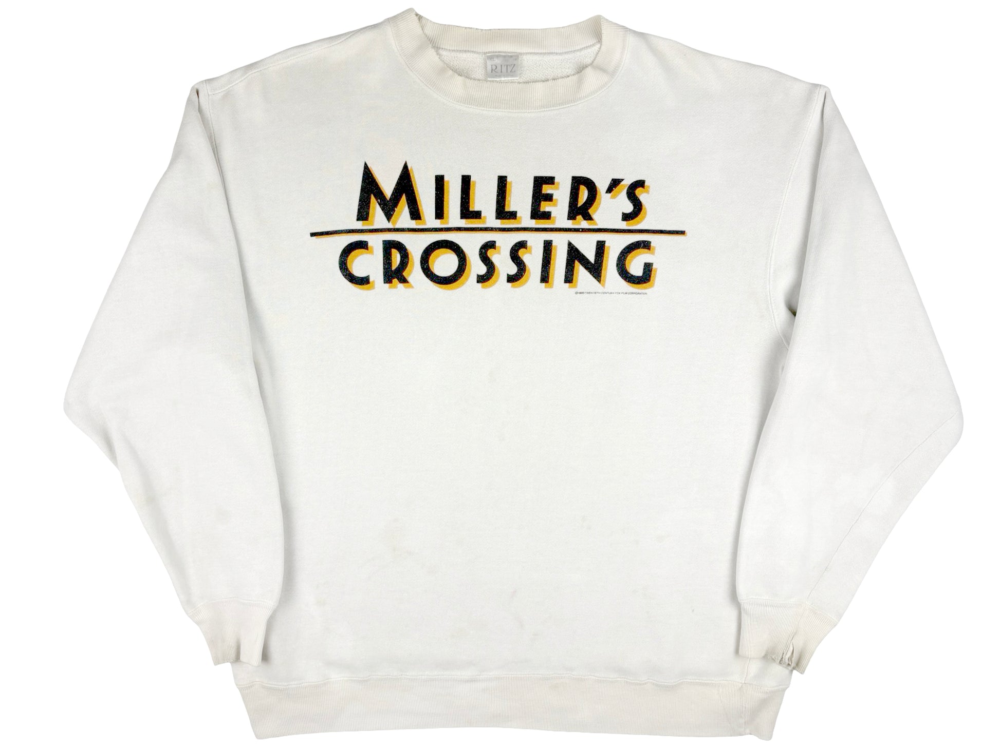 Vintage Miller's Crossing Movie White Sweatshirt 90s Coen Brothers Crime Noir