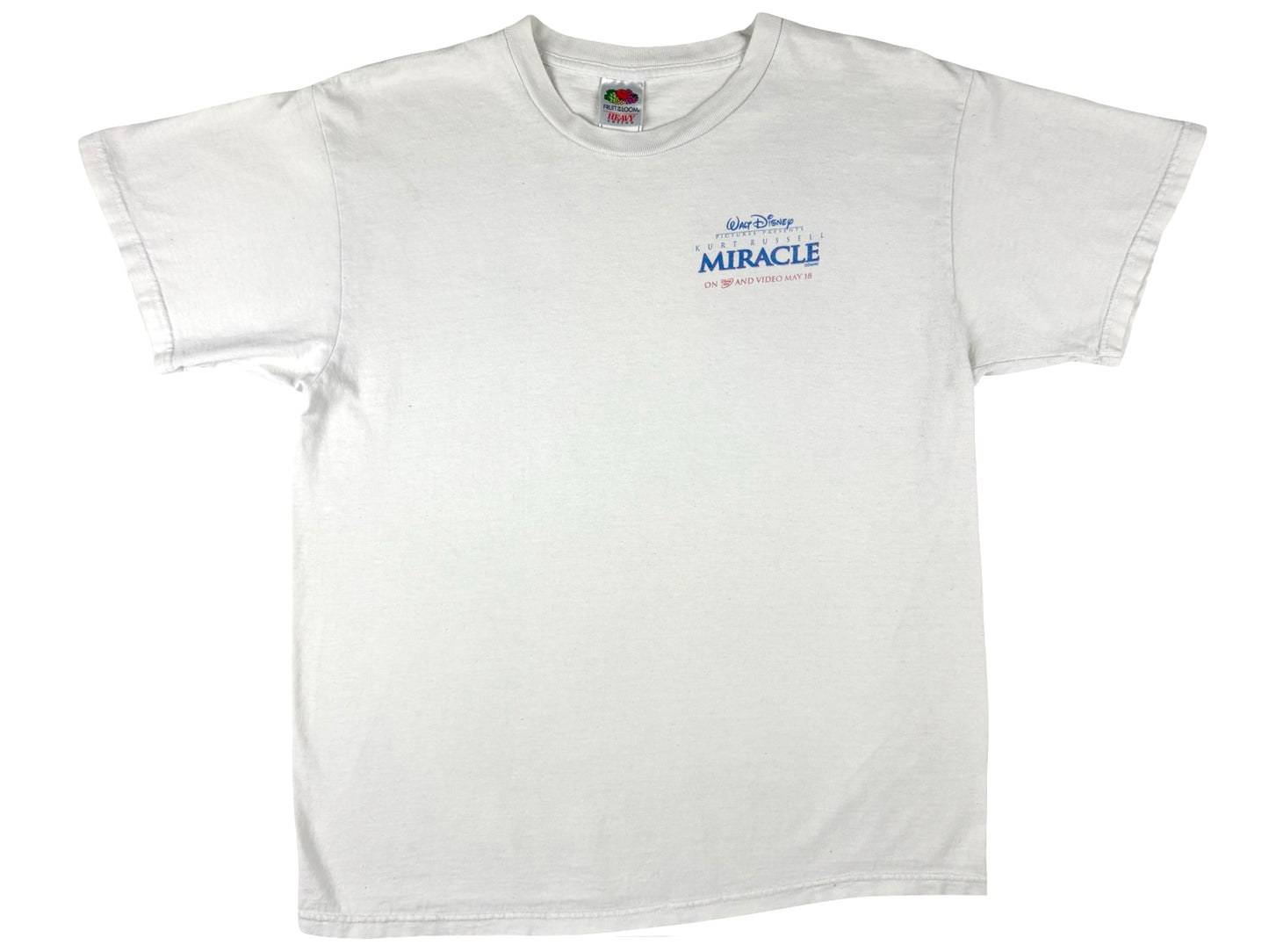 Vintage Miracle Disney Movie White T-Shirt 2004 y2k Kurt Russell Hockey 