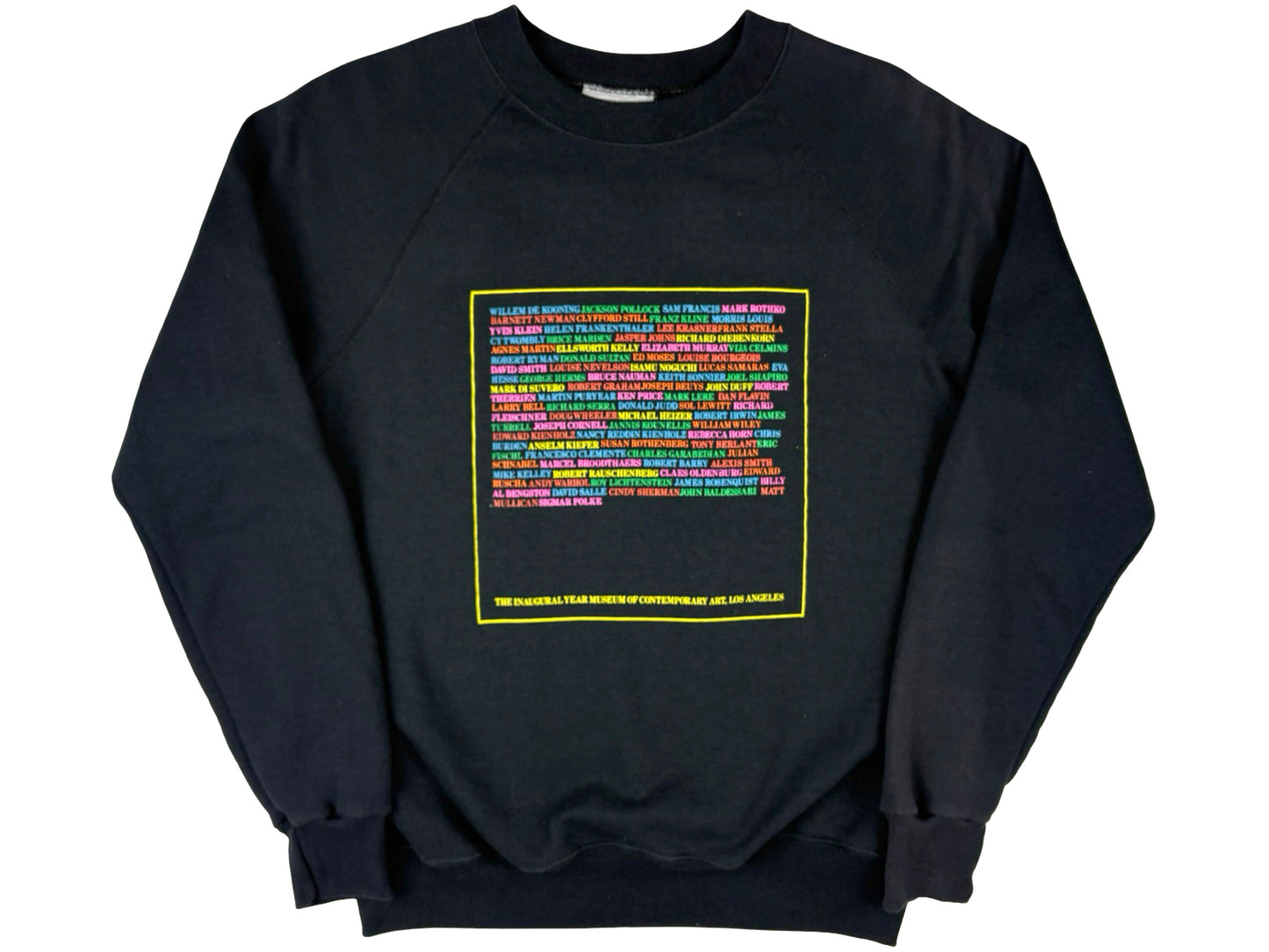 Vintage Museum of Contemporary Art LA Inaugural Year Black Sweatshirt Fine Art 80s Los Angeles California