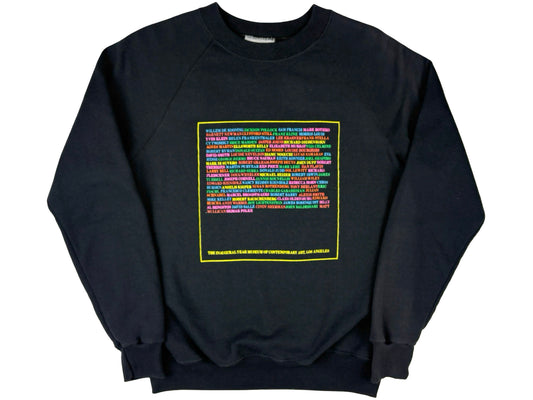 Vintage Museum of Contemporary Art LA Inaugural Year Black Sweatshirt Fine Art 80s Los Angeles California