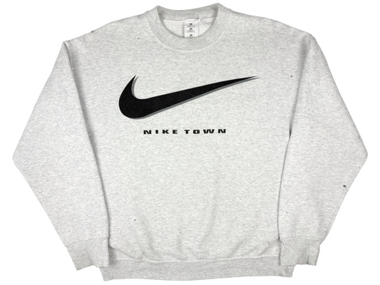 Vintage Nike Town Grey Sweatshirt y2k 90s Store Shoes Sneakers Streetwear