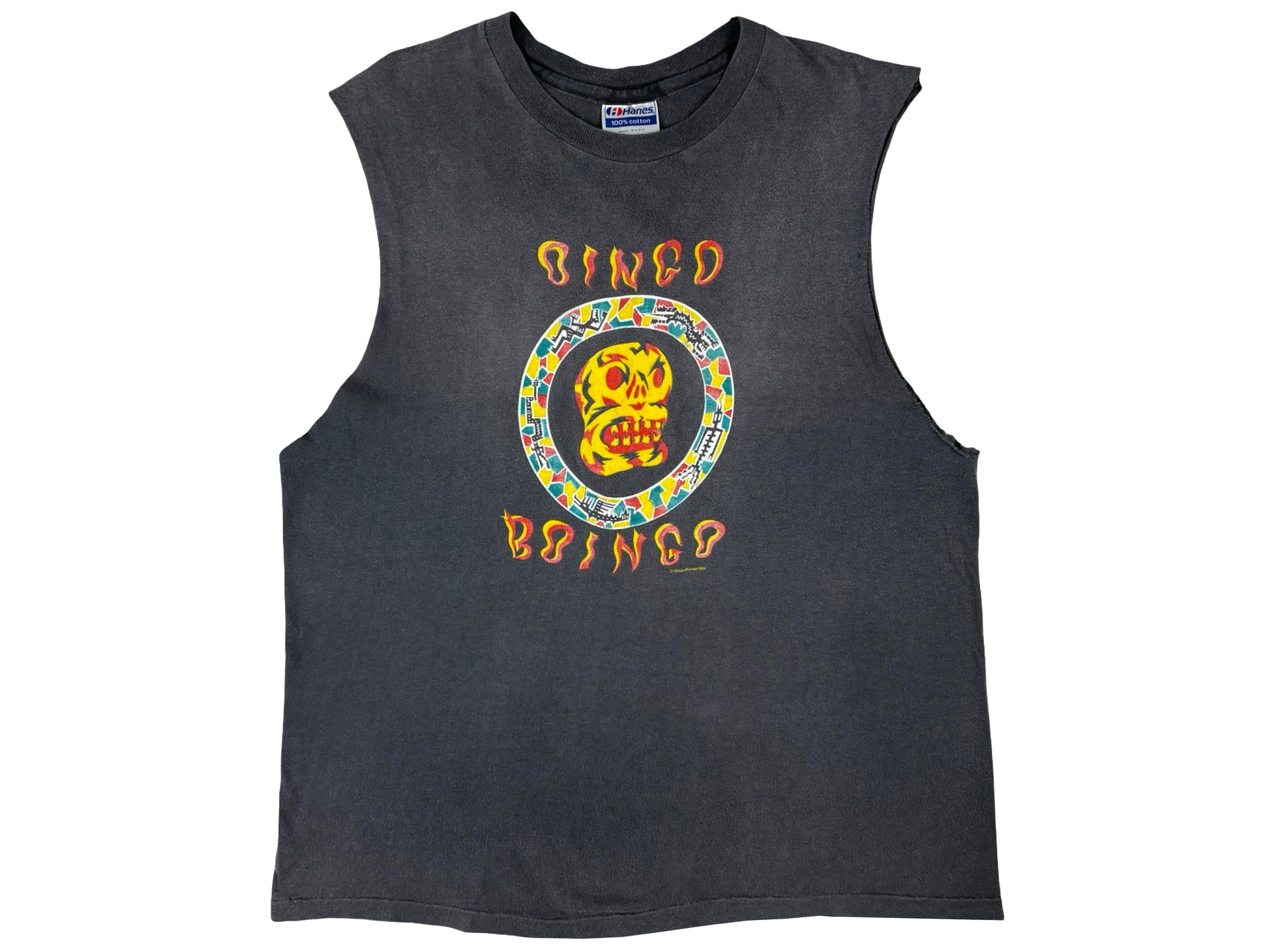 Vintage Oingo Boingo Sleeveless Black T-Shirt 80s Danny Elfman Rock n Roll Band