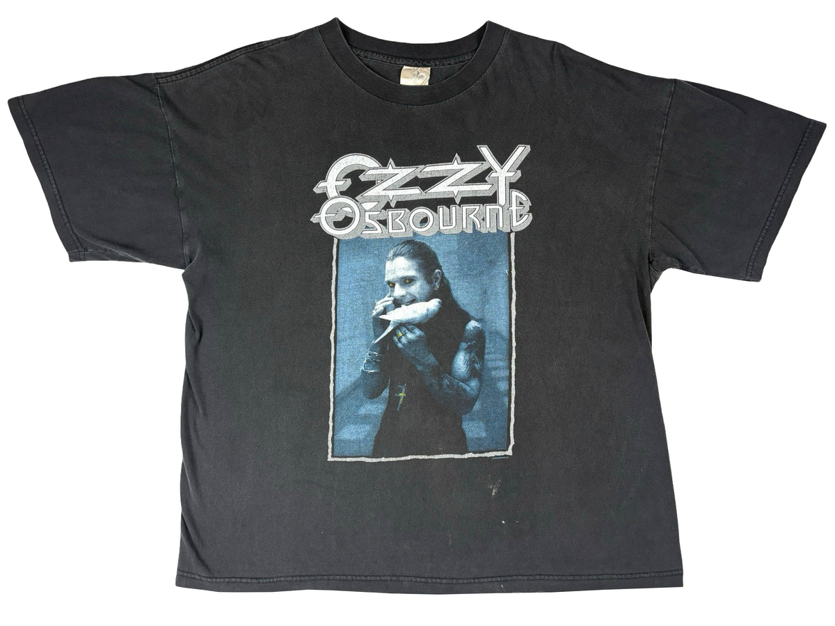 Vintage Ozzy Osbourne 'The Last Bloody Shows' Black T-Shirt 90s Heavy Metal Black Sabbath Band Tee