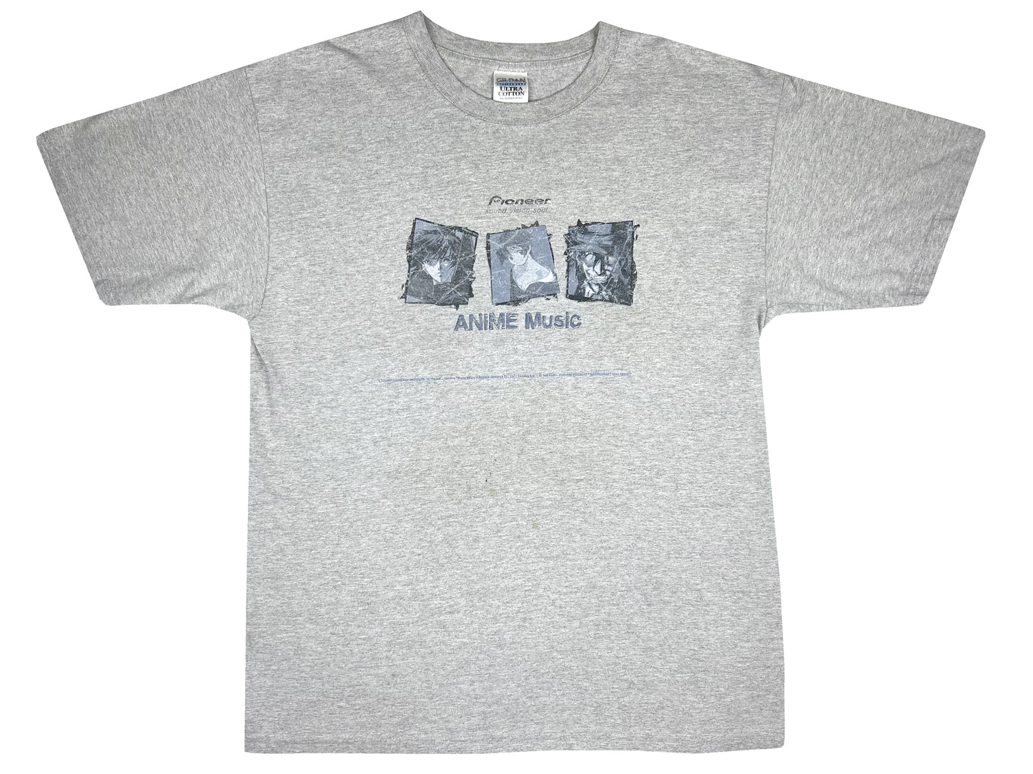 Vintage Pioneer Anime Music Grey T-Shirt