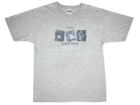 Vintage Pioneer Anime Music Grey T-Shirt