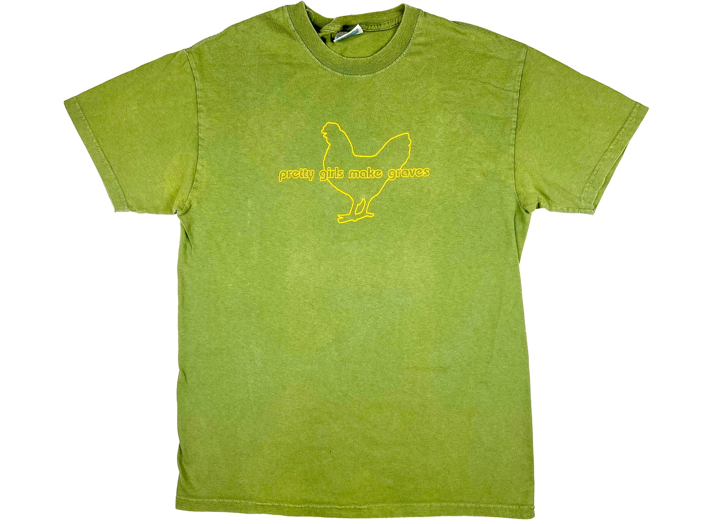 Vintage Pretty Girls Make Graves Rooster Green T-Shirt Chicken Chick y2k Hardcore Punk Rock Band Tee
