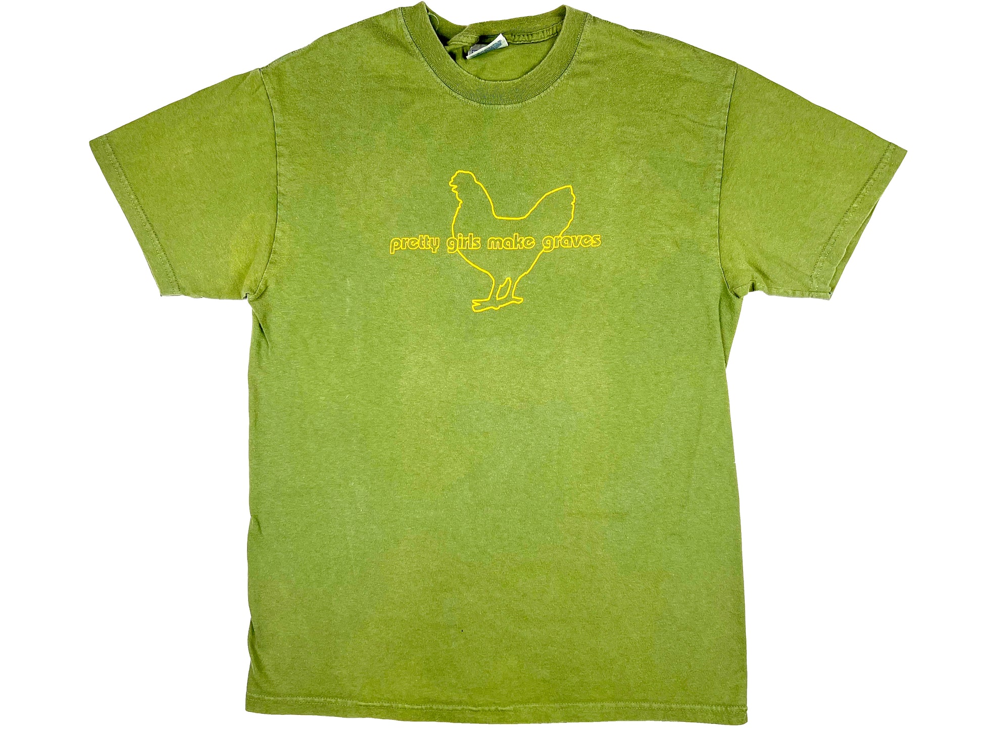 Vintage Pretty Girls Make Graves Rooster Green T-Shirt Chicken Chick y2k Hardcore Punk Rock Band Tee