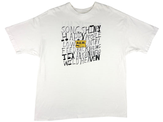 Vintage R.E.M. 'Out oF Time' T-Shirt Song Title 90s 1991 Grune Rock n Roll Band Tee