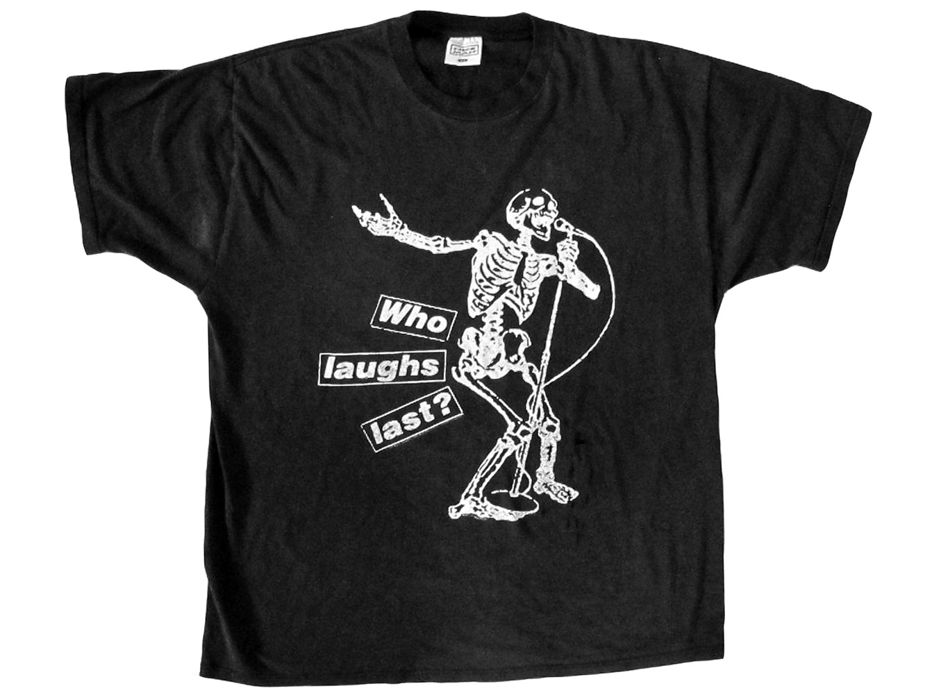 Vintage Rage Against The Machine x Barbara Kruger 1997 Tour Black T-Shirt Art Rock 90s Who Laughs Last Skeleton