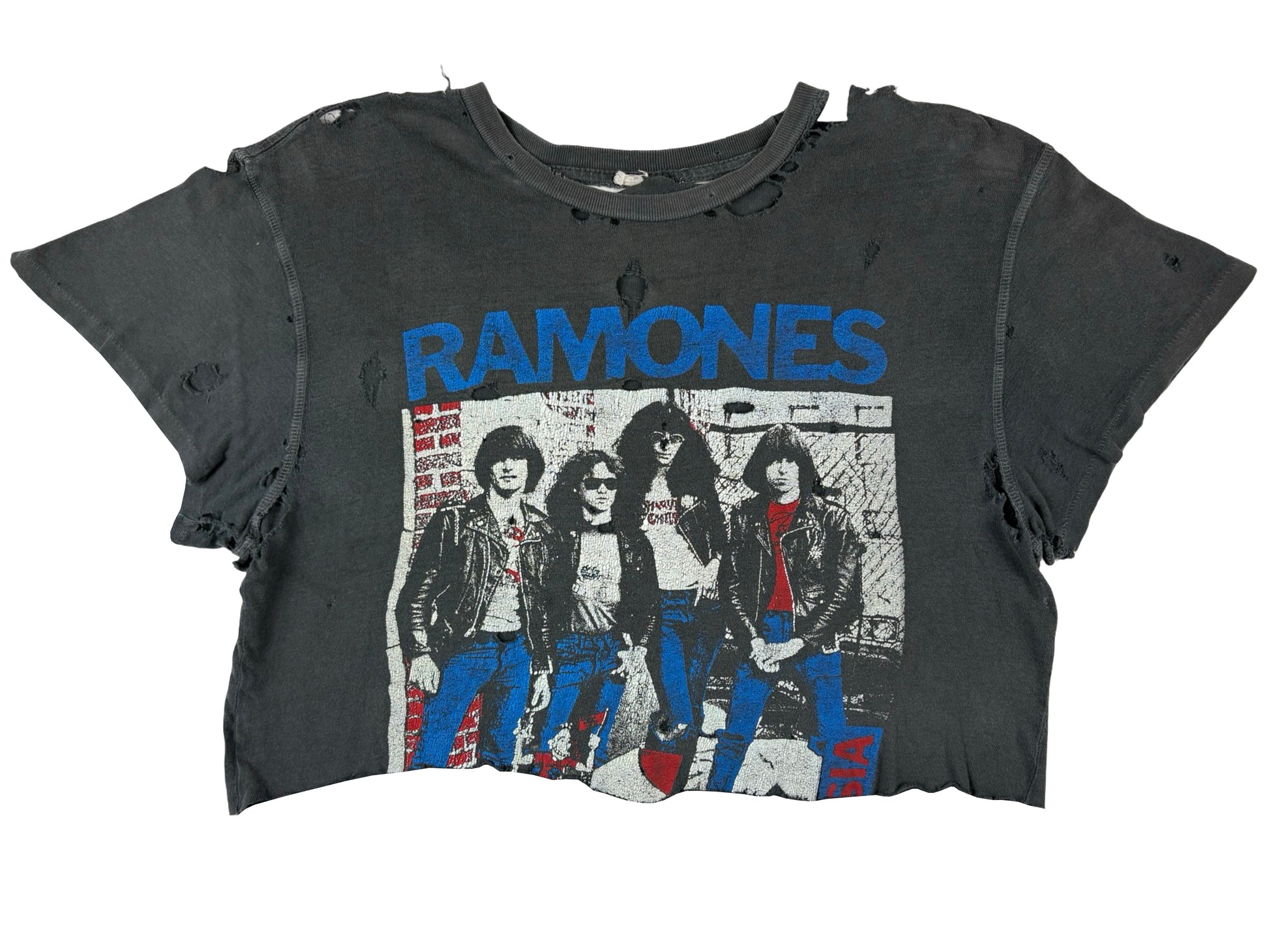 Vintage Ramones Chopped Black T-Shirt Punk Rock 80s 90s NYC New York City