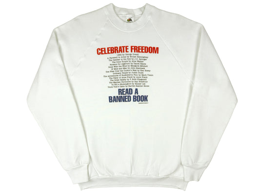 Vintage Read A Banned Book White Sweatshirt 80s 90s Anti Censorship