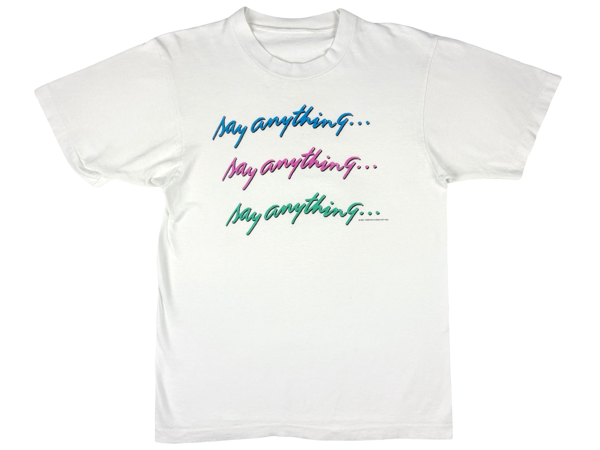 Vintage Say Anything White T-Shirt movie John Hughes Jkhn Cusack 80s